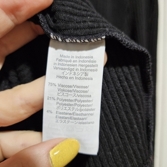MADEWELL Rib Gathered Sleeve Top Black Size Medium - Picture 6 of 9
